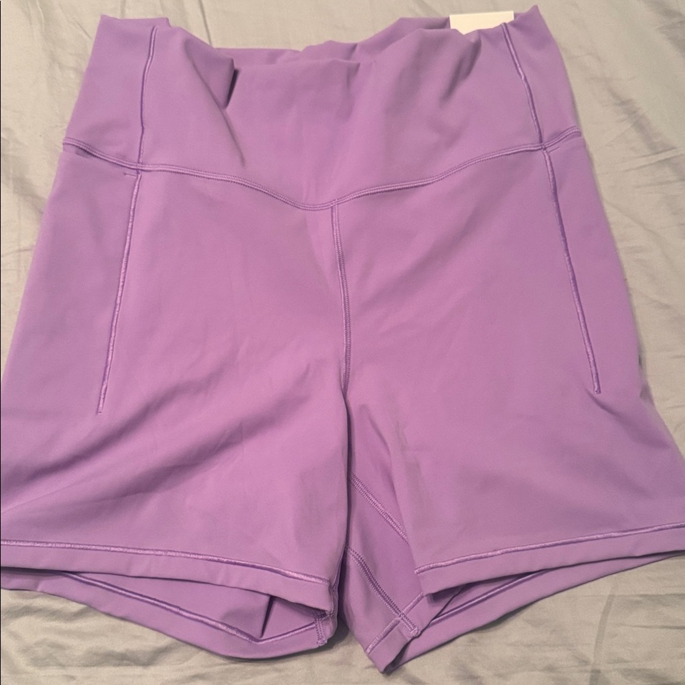 Inspire High-Rise Purple Bike Shorts by Calia